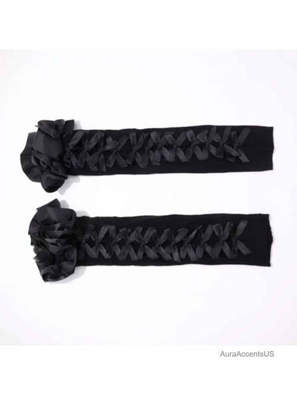 Fingerless Lace Gloves Gothic Bowtie Arm Sleeves Y2K for Lolita Dress